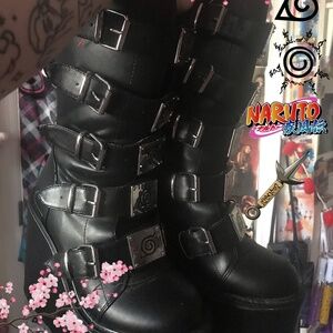 *RARE* ⛓ Naruto Hidden Leaf Village YRU Dunes size 7 womens vegan leather goth